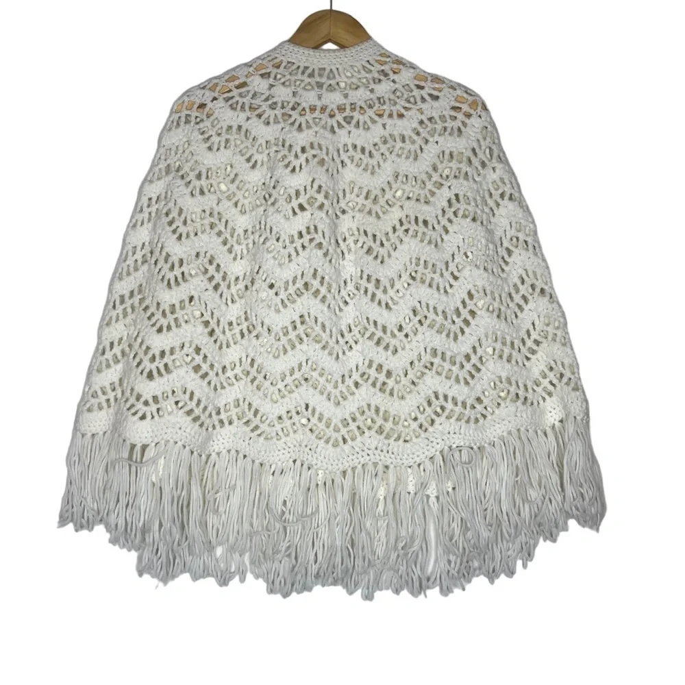 Vintage Handmade Crochet Knit Shawl